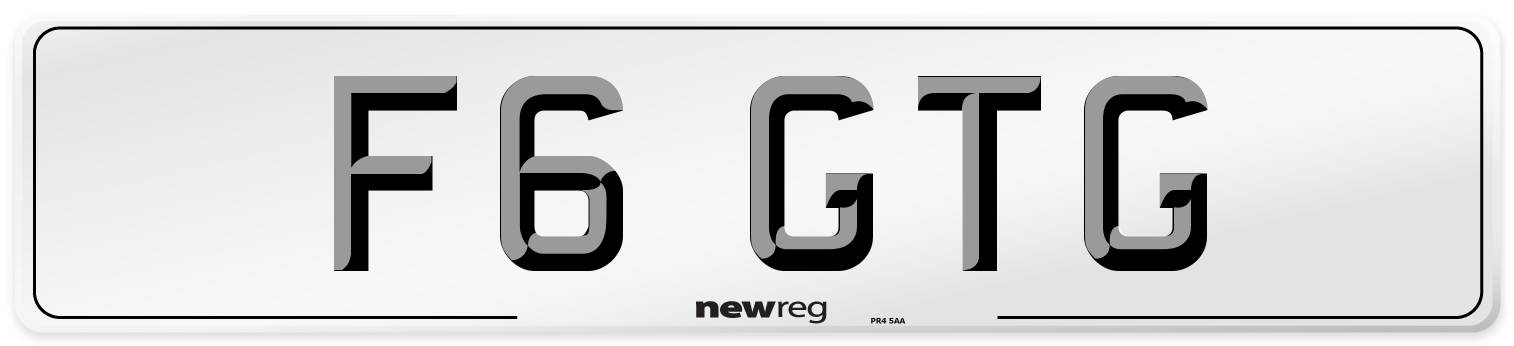 F6 GTG Number Plate from New Reg